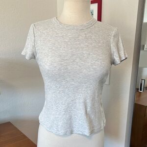 Old Navy Crewneck Short Sleeve Top - Light Heather Gray